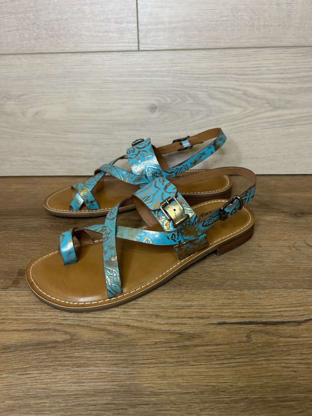 Patricia Nash Fidella Turquoise Sandals 8.5 - Picture 2 of 5